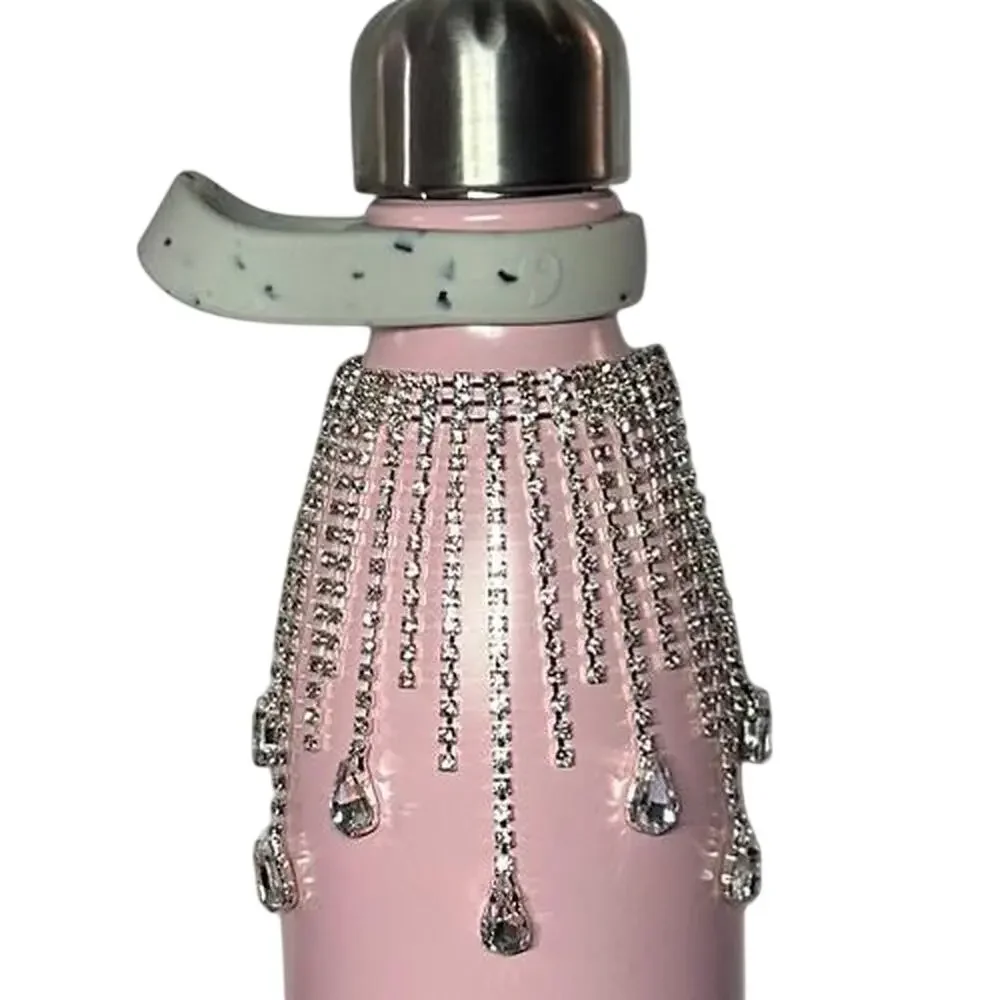 Glamorous! Silver Dripping Rhinestone Bottle Choker Accent Accessories Glamour